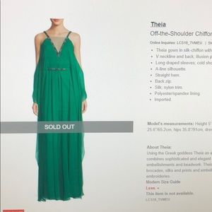Their off shoulder chiffon caftan gown